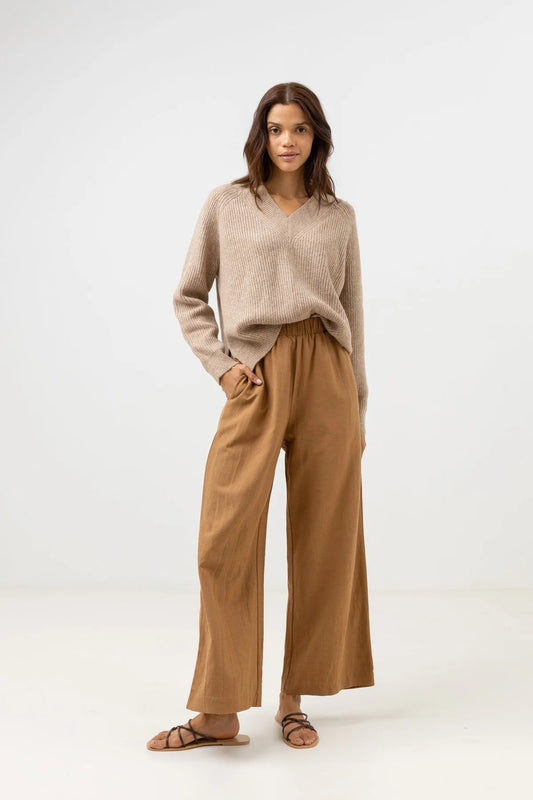 Sunrise Wide Leg Pant Tan