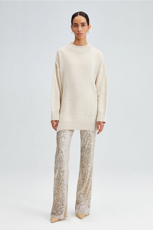 beige long lightweight sweater 