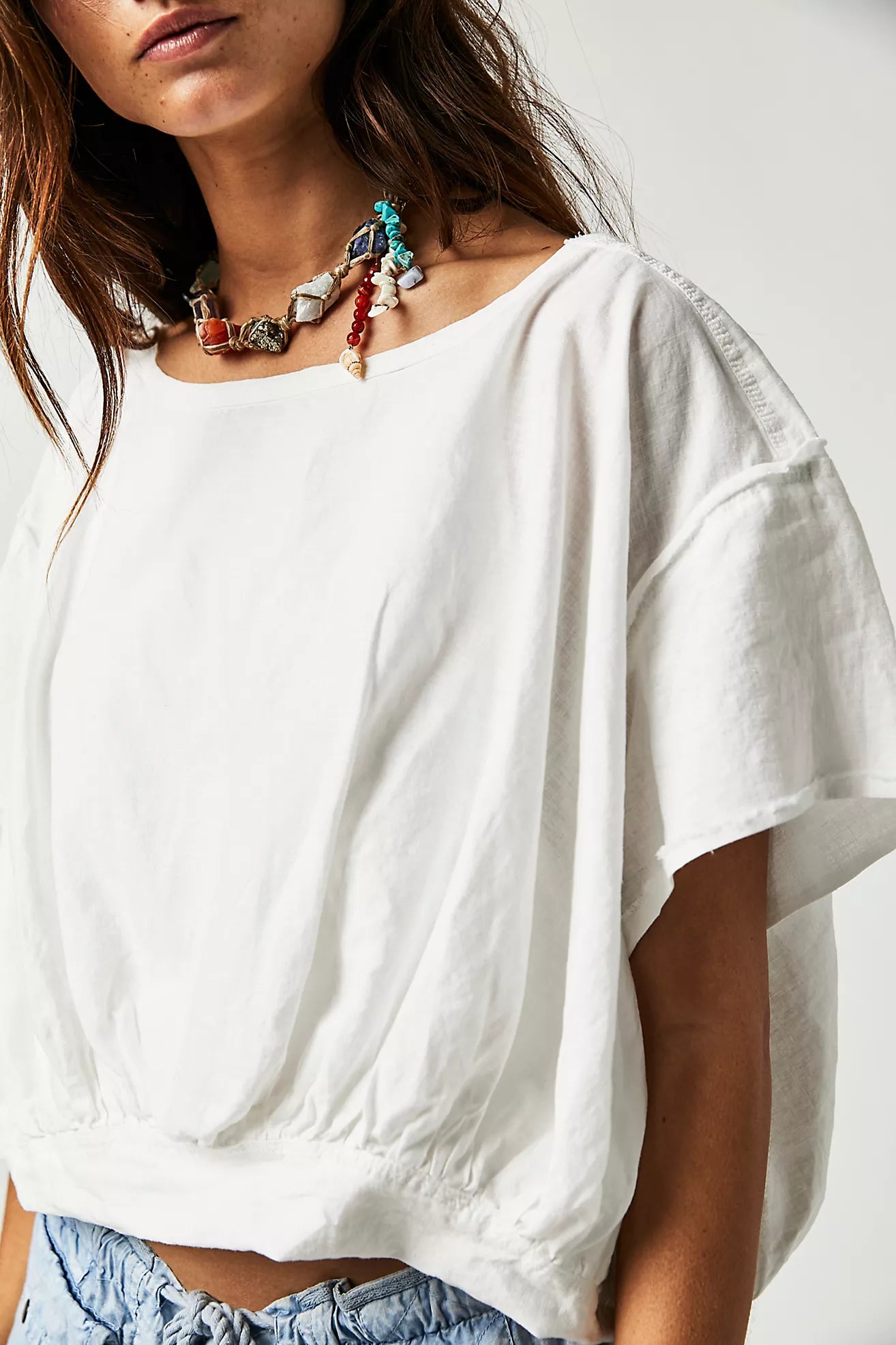 light weight white top free people
