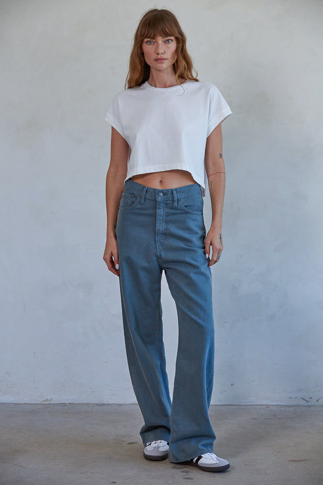 boxy cropped tee for women