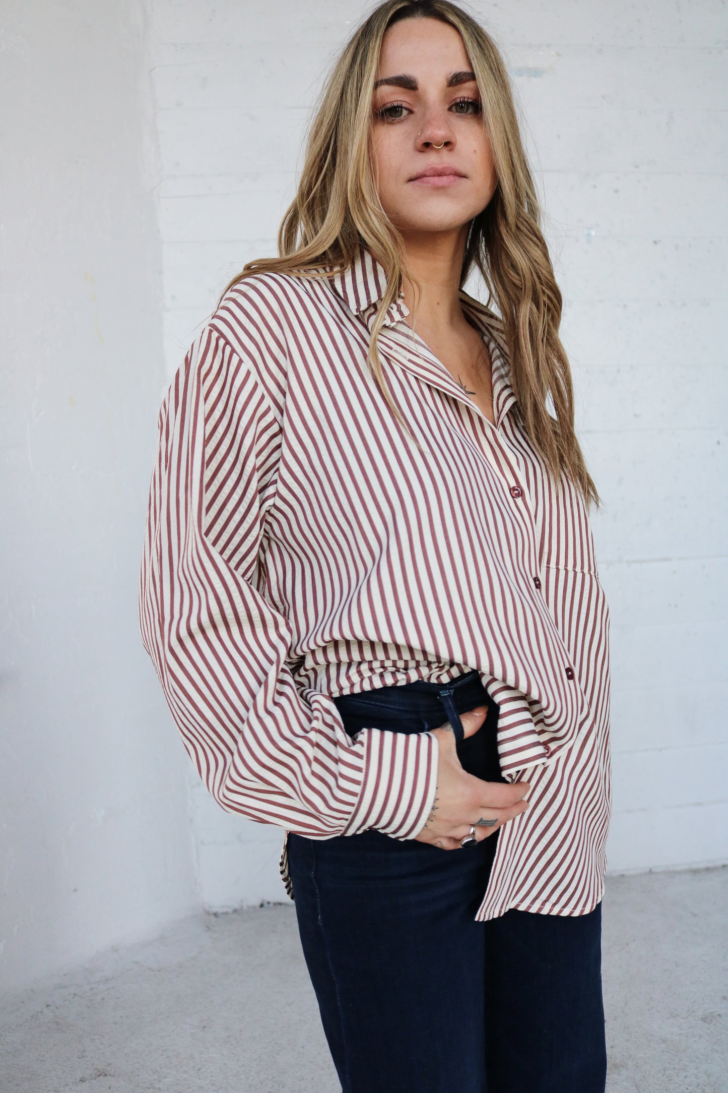 oversized button down