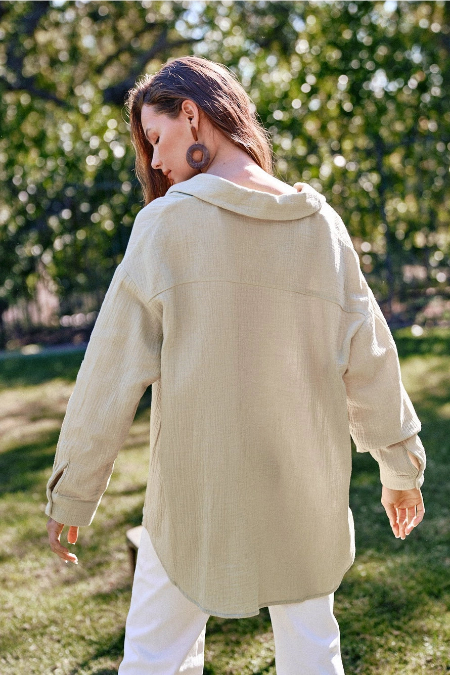 women's overiszed cotton button-down
