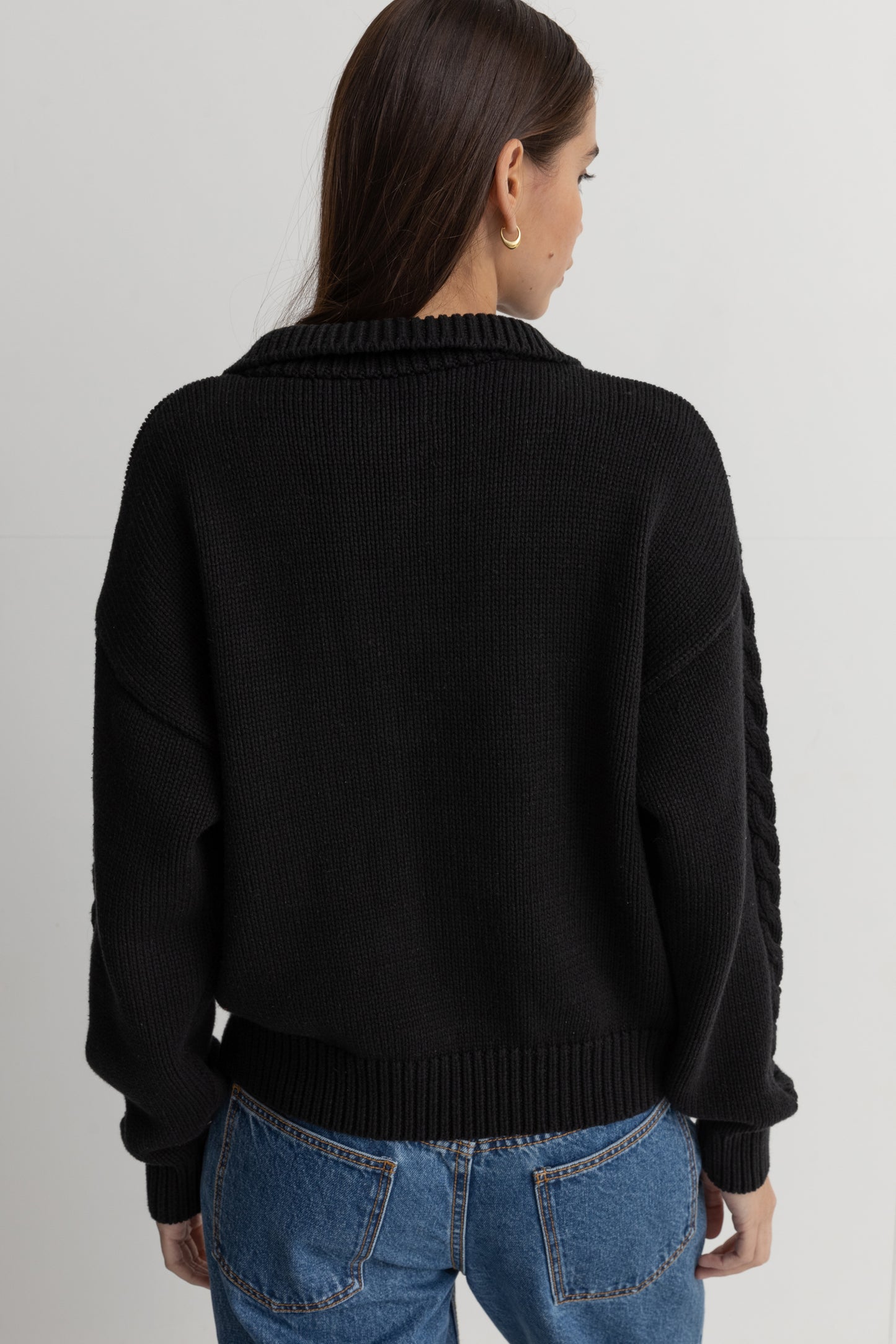 Cabled 1/4 Zip Sweater